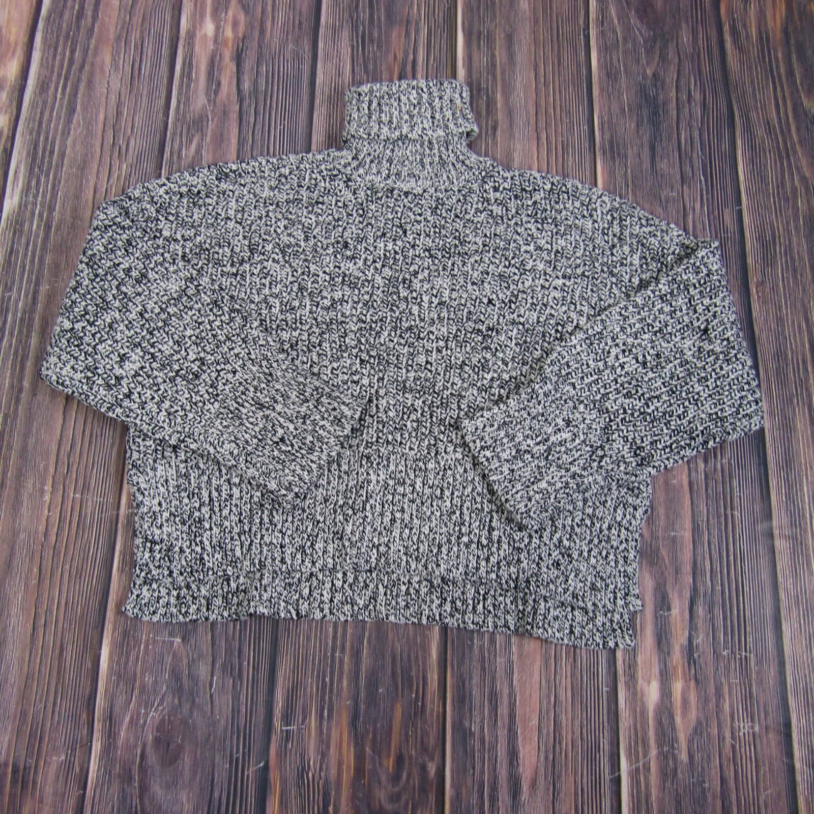 Madewell Womens Small Marled Gray Wide Rib Turtleneck Sweater